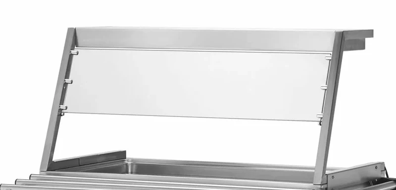 Rehausse avec éclairage et pare-haleine pour chariot Bain-Marie PROFI 3x GN 1/1 avec chauffage à sec / cuve amovible