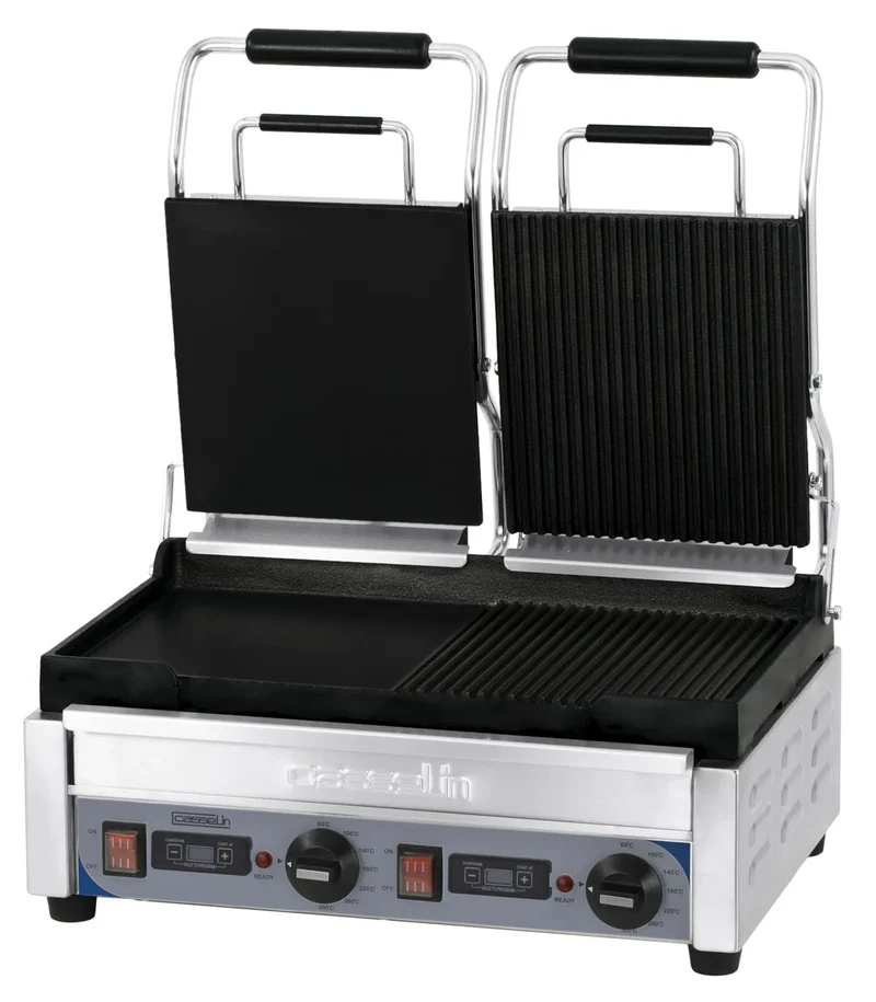 Grill à contact / grill à panini double Premium mixte avec minuteur
