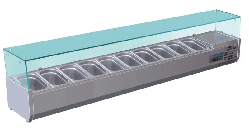 Vitrine réfrigérée Polar 10 x GN 1/4 avec couvercle en verre