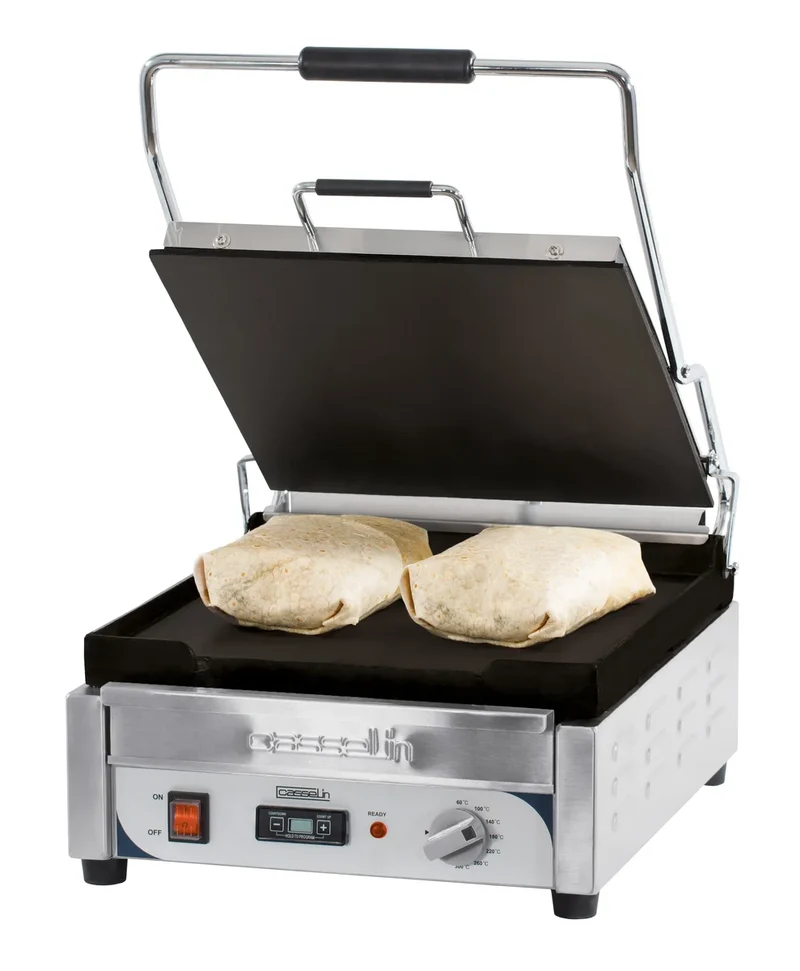 Casselin Grill à contact / grill à panini XL Premium compact - Lisse / Lisse - Avec minuteur