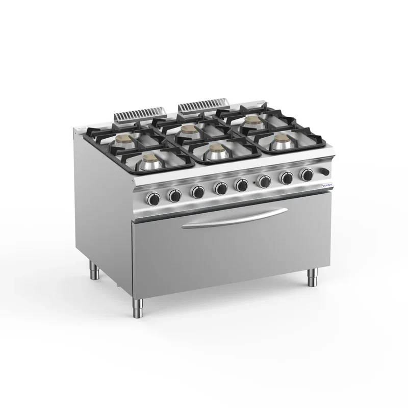 Cuisinière à gaz Dexion Lux 980 - 120/90 avec grand four à gaz avec fonction gril - 6 feux - 64 kW