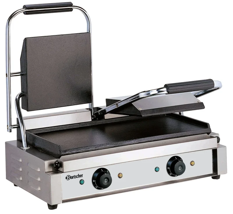 Grill à contact / grill à panini double 3,6 kW plaques de cuisson lisses