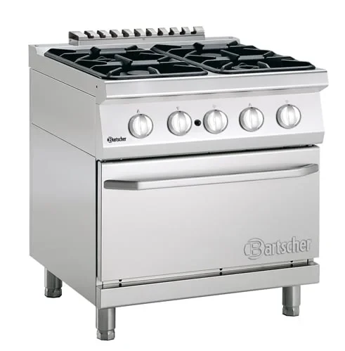 Bartscher Cuisinière à gaz Série 700 Classic, 4 feux - sur pied