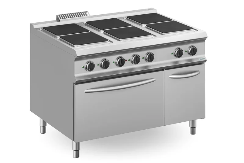 Cuisinière électrique Dexion Lux 980 - 120/90 avec four électrique - 6 plaques carrées - 26 kW
