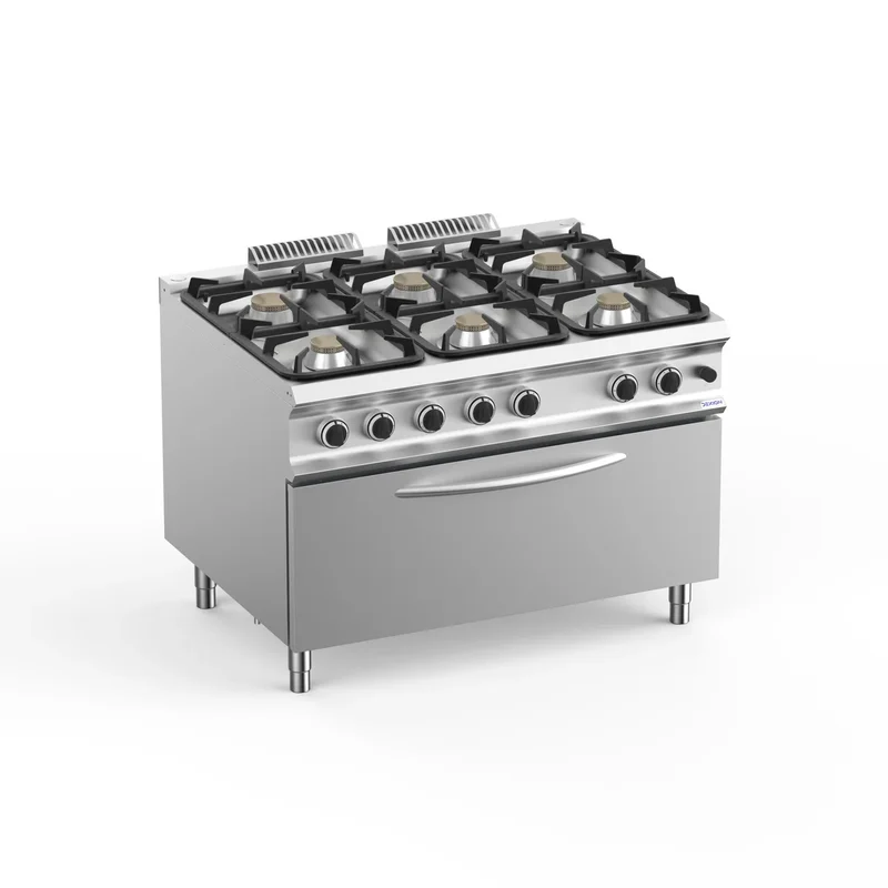 Cuisinière à gaz Dexion Lux 980 - 120/90 avec grand four à gaz - 6 feux - 64 kW
