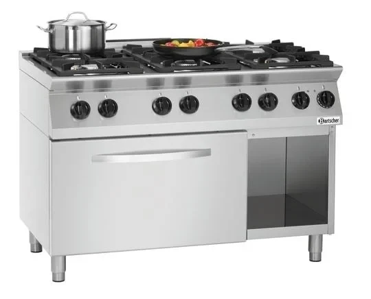 Cuisinière à gaz MFG7360, 6 feux, four électrique