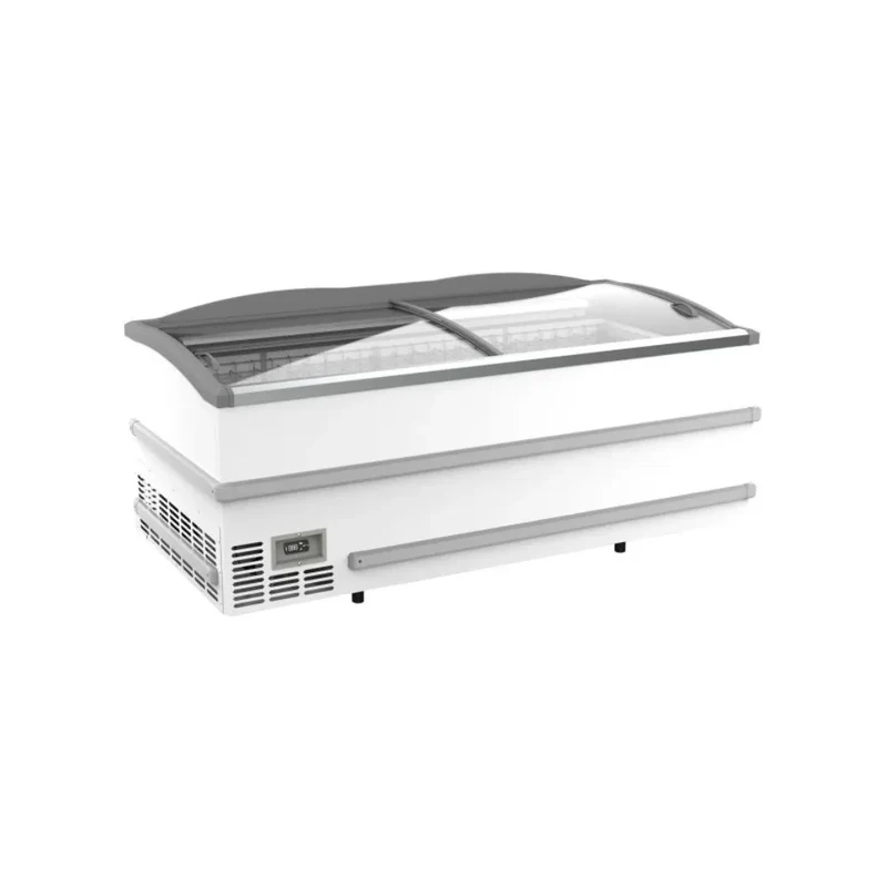 Congélateur bahut blanc pour supermarché - 2 portes coulissantes vitrées 864L