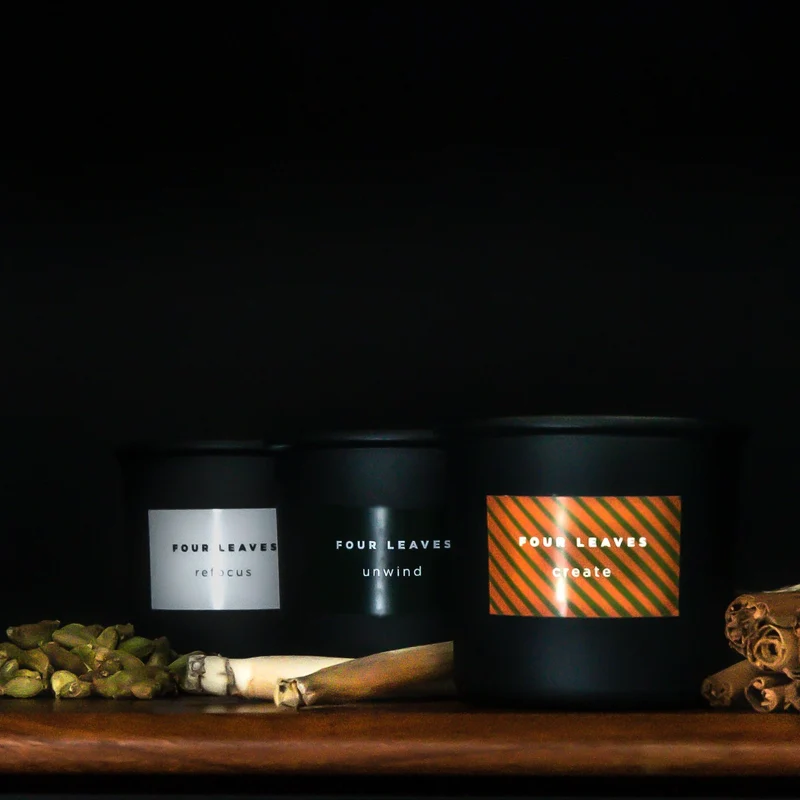 Trois bougies parfumées