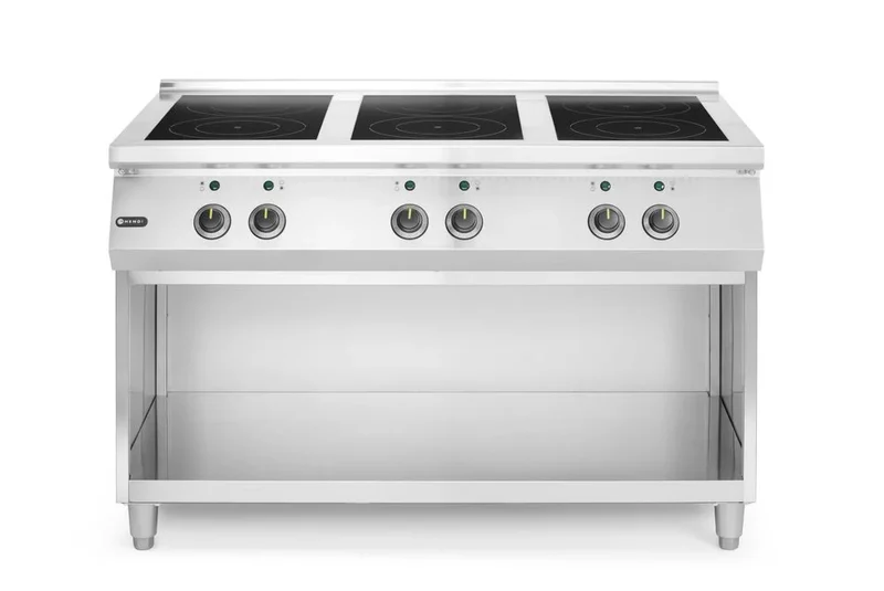 Cuisinière à induction Hendi avec soubassement ouvert, 6 foyers, 400 V