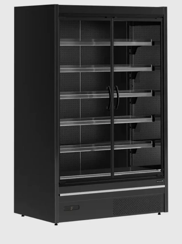 Tefcold Vitrine murale réfrigérée de supermarché Multideck MDCA1250HB noire, 1330 mm