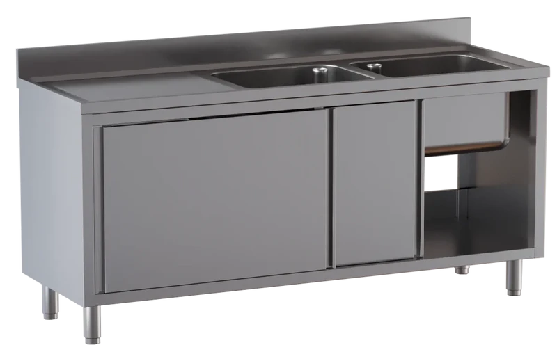 Armoire plonge ECO 18x6 avec 2 bacs à droite