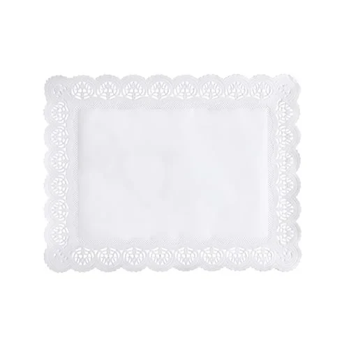 Papstar 100 papiers dentelés carrés 34 cm x 26 cm blanc