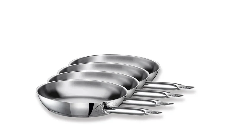 Lot de 4 poêles en inox Industar - 20 cm