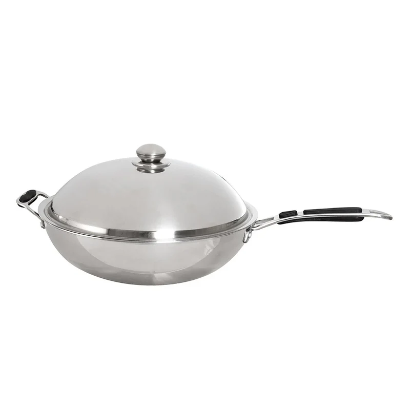 Poêle wok en acier inoxydable Ø 360 mm