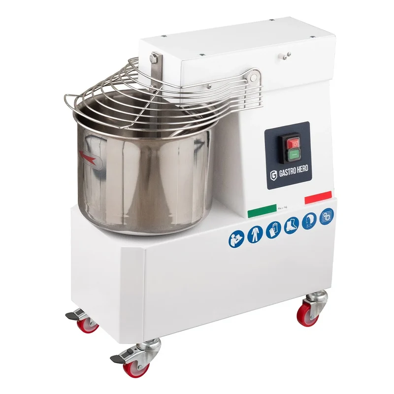 Pétrin à spirale PROFI 10 Litres 230V avec roulettes - tête fixe