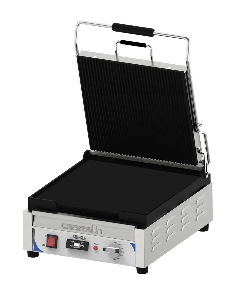 Grill à contact / grill à panini XL Premium rainuré - lisse avec minuteur
