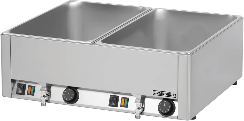 Double bain-marie GN 1/1 avec 2 robinets de vidange