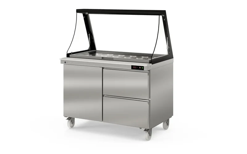 Coreco Saladette US Range 1200 - 1/2 avec rehausse vitrée