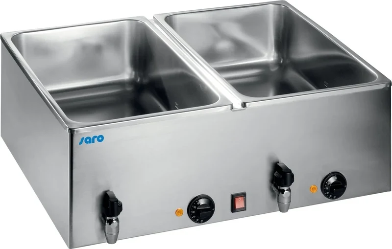 Bain-marie 160 2x1/1 GN, 150 mm, avec robinet