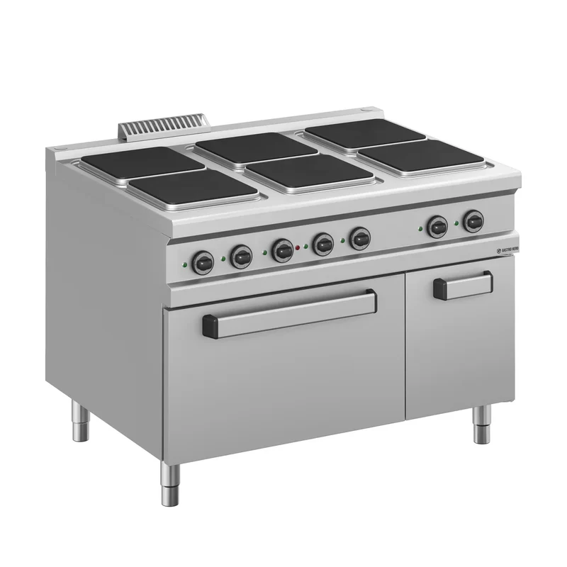 Cuisinière électrique Série 98 - 120/90 avec four électrique - 6 plaques carrées - 26 kW