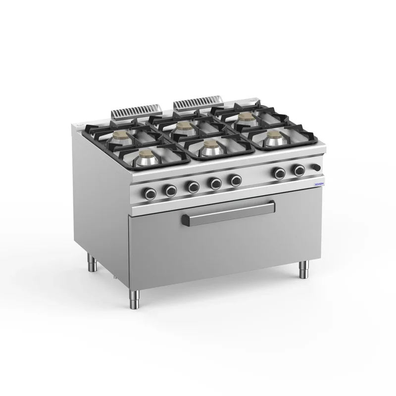 Cuisinière à gaz Série 900 - 120/90 avec grand four à gaz - 6 feux - 64 kW