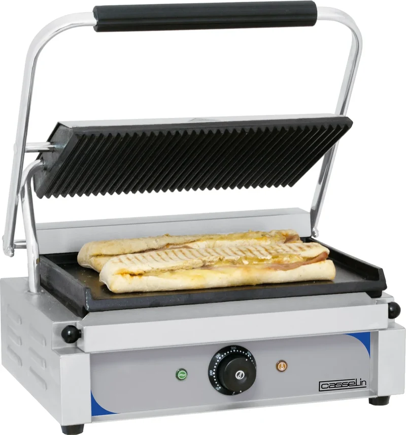 Grill à panini plaques rainurée - lisse