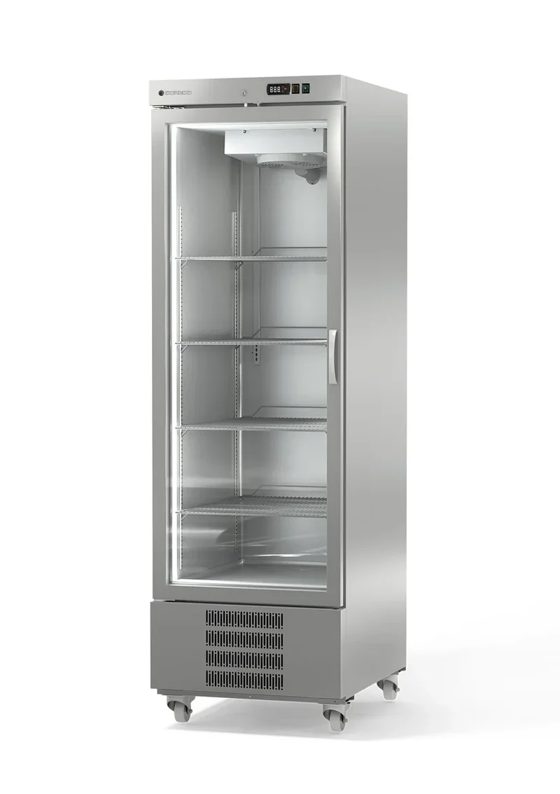 Armoire de congélation en acier inoxydable Coreco US Range 650 avec porte vitrée