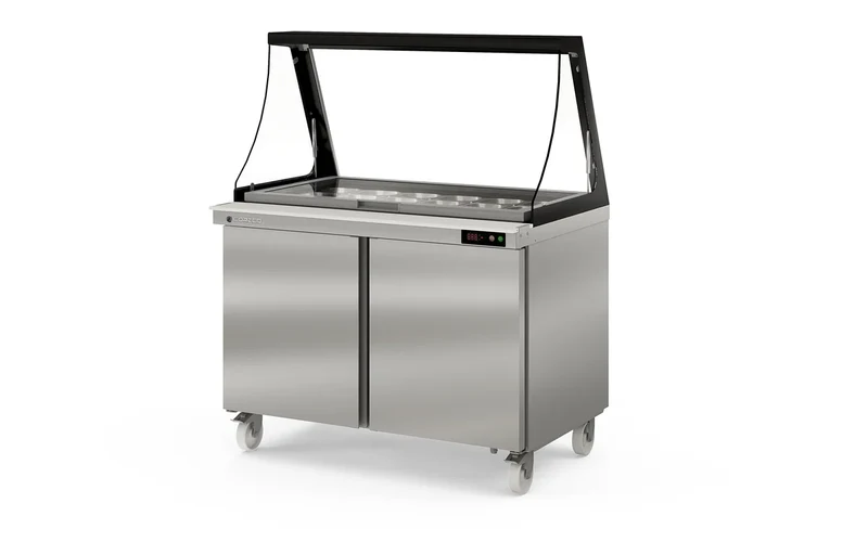 Coreco Saladette US Range 1200 - 2/0 avec rehausse vitrée