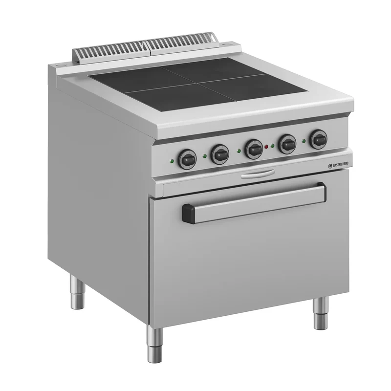 Cuisinière électrique Série 900 - 80/90 avec four électrique - 4 plaques carrées encastrées - 16 kW