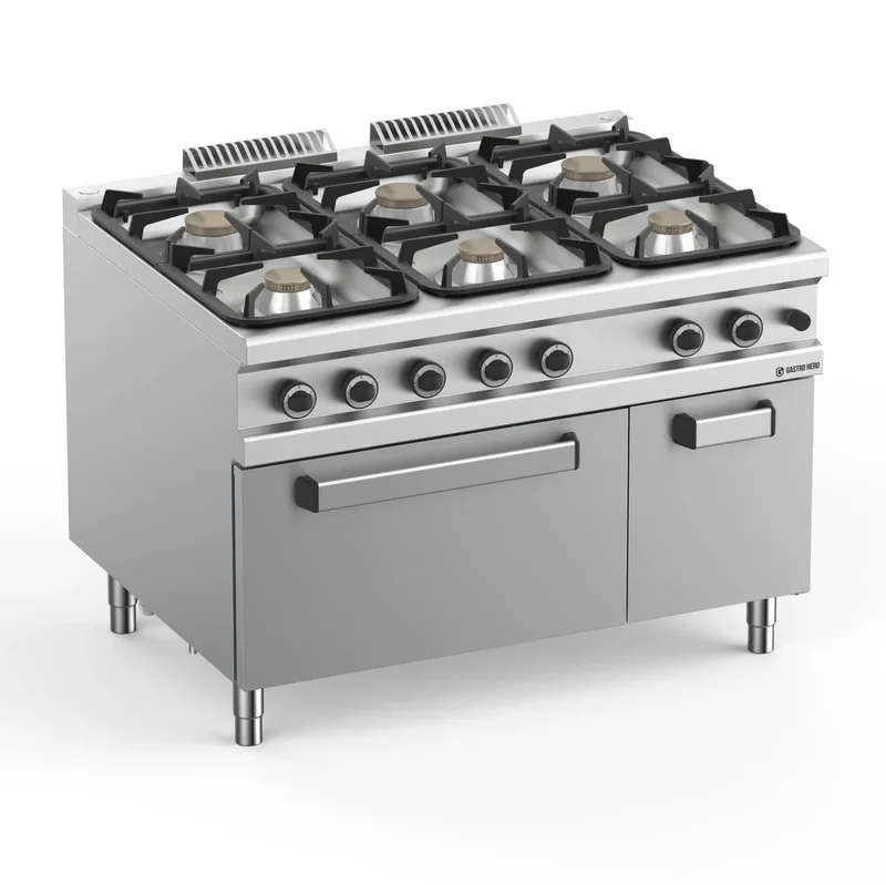 Cuisinière à gaz Série 900 - 120/90 avec four à gaz - 6 feux - 61 kW