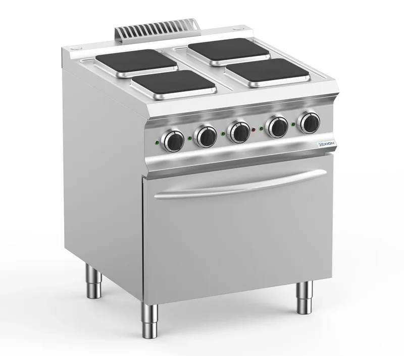 Cuisinière électrique Dexion Lux 700 - 70/73 avec four électrique - 4 plaques carrées - 15,7 kW