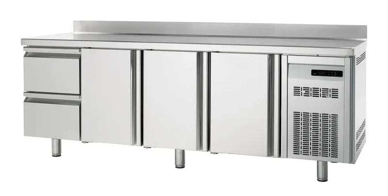 Table réfrigérée de boulangerie Premium 3/2 avec dosseret