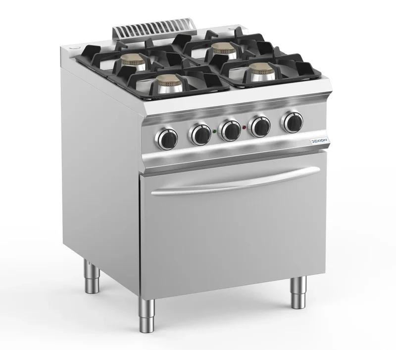 Cuisinière à gaz Dexion Lux 700 - 70/73 avec four électrique, chaleur tournante - 4 feux - 28 kW