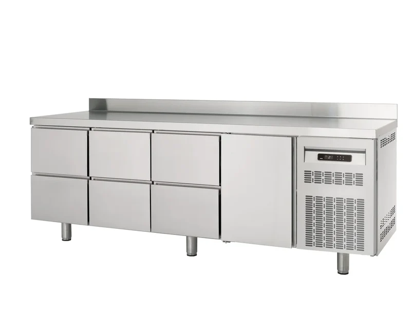 Table réfrigérée Profi 1/6 Superior avec dosseret - GN 1/1