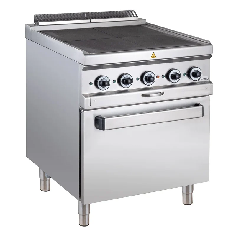 Cuisinière électrique Série 700 - 70/70 avec four électrique, chaleur tournante - 4 plaques de cuisson carrées, encastrées - 12,6 kW