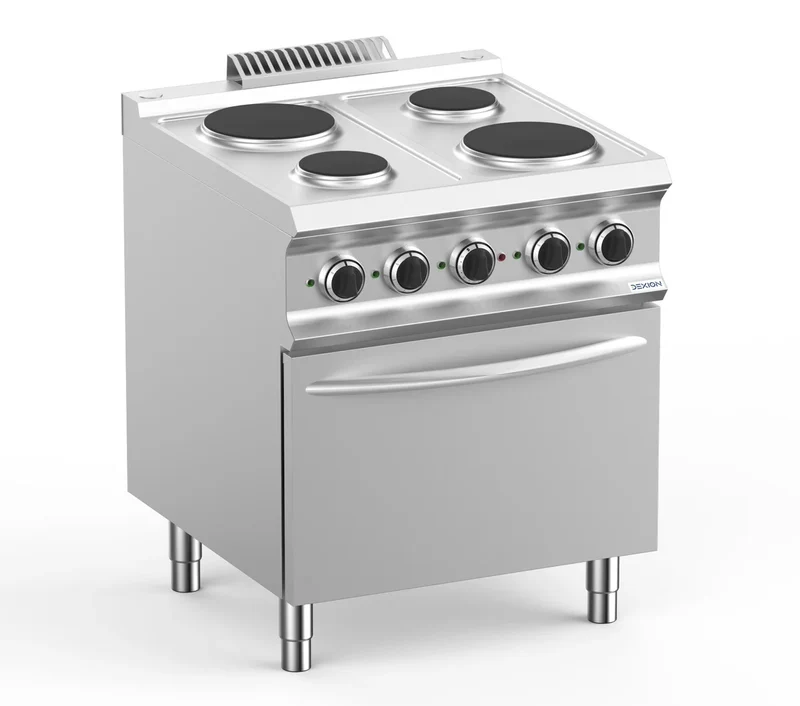 Cuisinière électrique Dexion Lux 700 - 70/73 avec four électrique - 4 zones de cuisson rondes - 13,5 kW