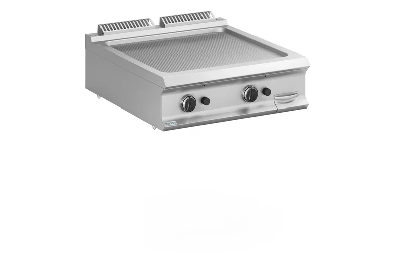 Plaque à snacker à gaz Dexion Lux 980 - 80/90 - rainurée - appareil de table - 18,4 kW