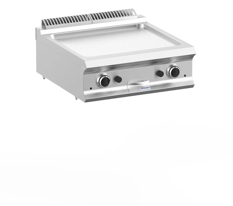 Plaque à snacker à gaz Dexion Lux 700 - 70/73 - rainurée - appareil de table - 14 kW