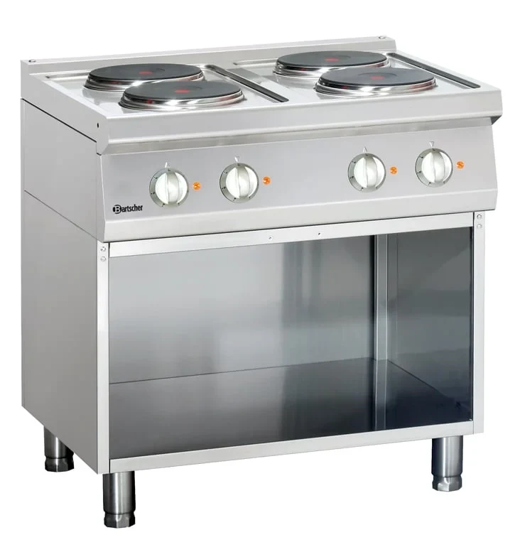 Cuisinière électrique Bartscher 700 avec soubassement ouvert 800x700