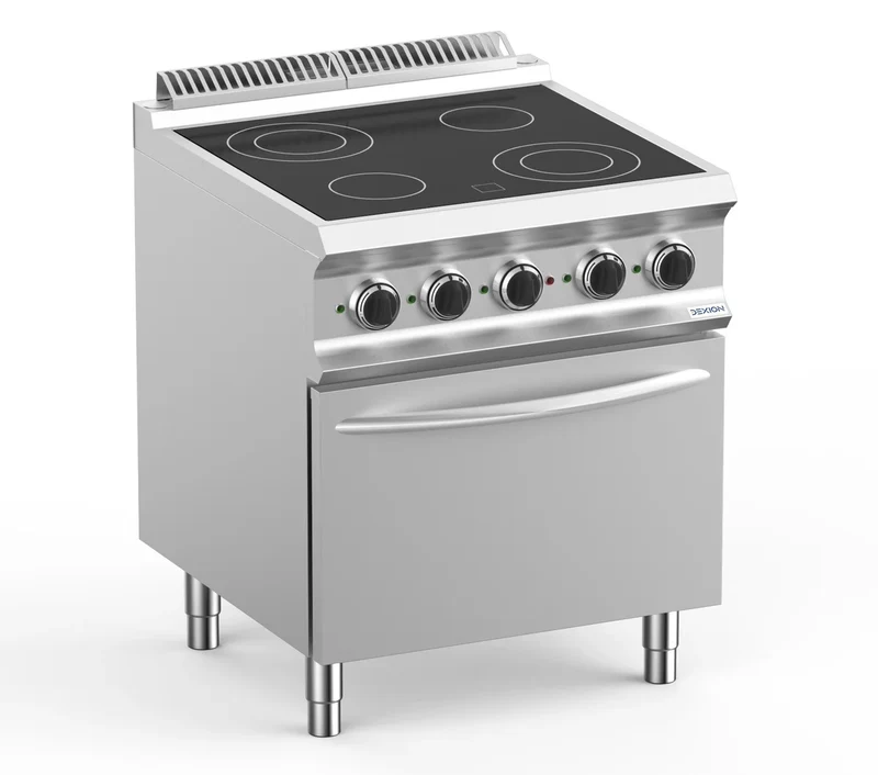 Cuisinière vitrocéramique Dexion Lux- 700 - 70/73 avec four électrique - 4 zones de cuisson rondes - 13,9 kW