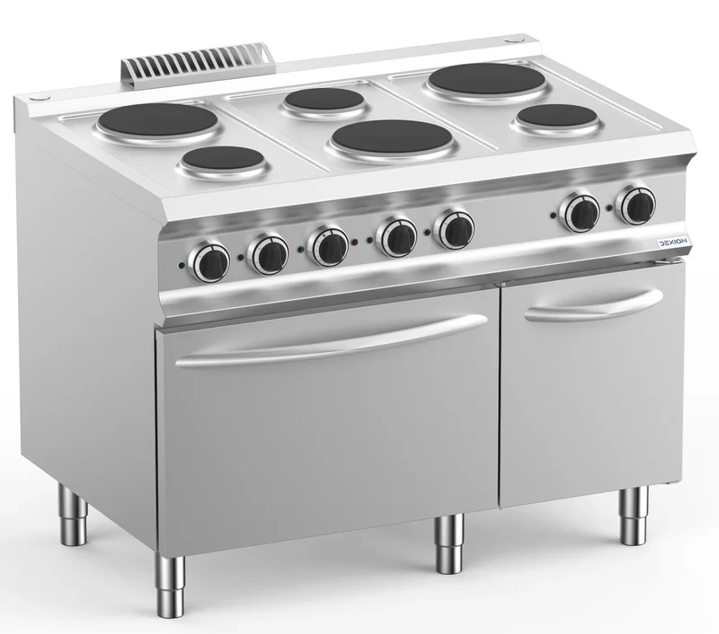 Cuisinière électrique Dexion Lux 700 - 110/73 avec four électrique - 6 plaques rondes - 15,4 kW
