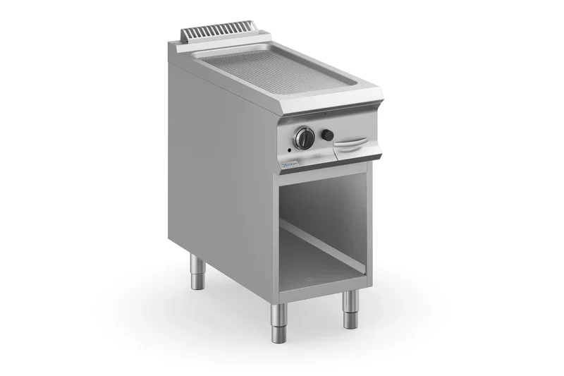 Plaque à snacker à gaz Dexion Lux 980 - 40/90 - rainurée - 9,2 kW