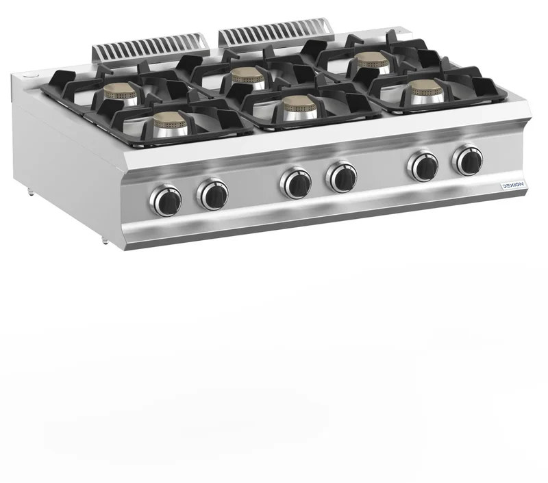 Cuisinière à gaz Dexion Lux 700 - 110/73 - appareil de table - 6 feux - 42 kW