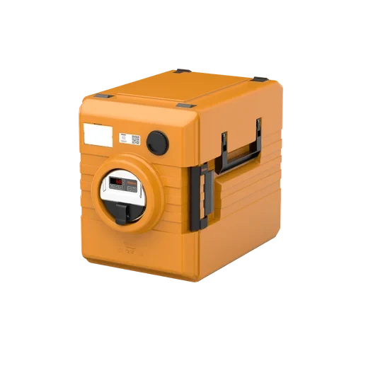 Thermobox Rieber 52 litres à chargement frontal avec chauffage à air pulsé numérique, orange
