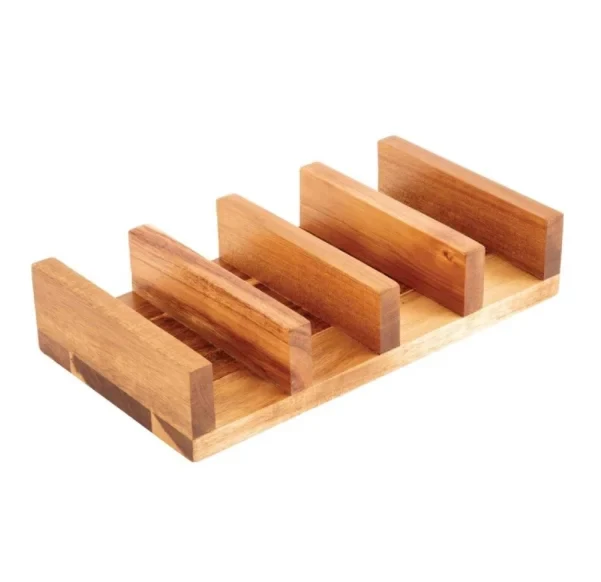 Olympia Support à tacos en bois d’acacia