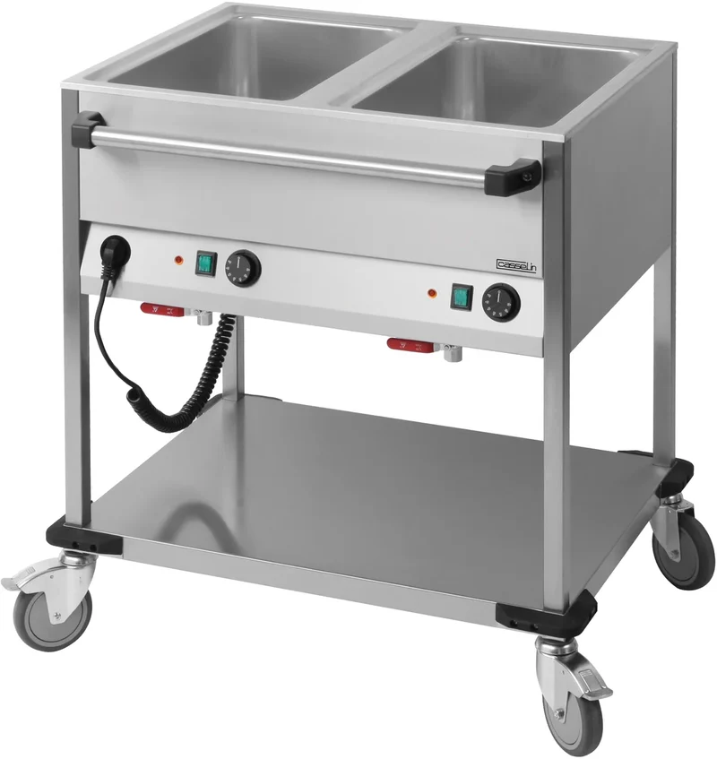 Chariot bain-marie pour 2 x GN 1/1