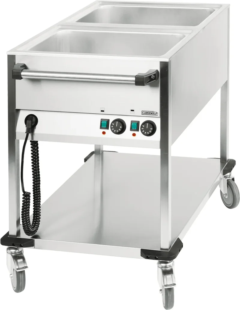Chariot bain-marie pour 2 x GN 1/1