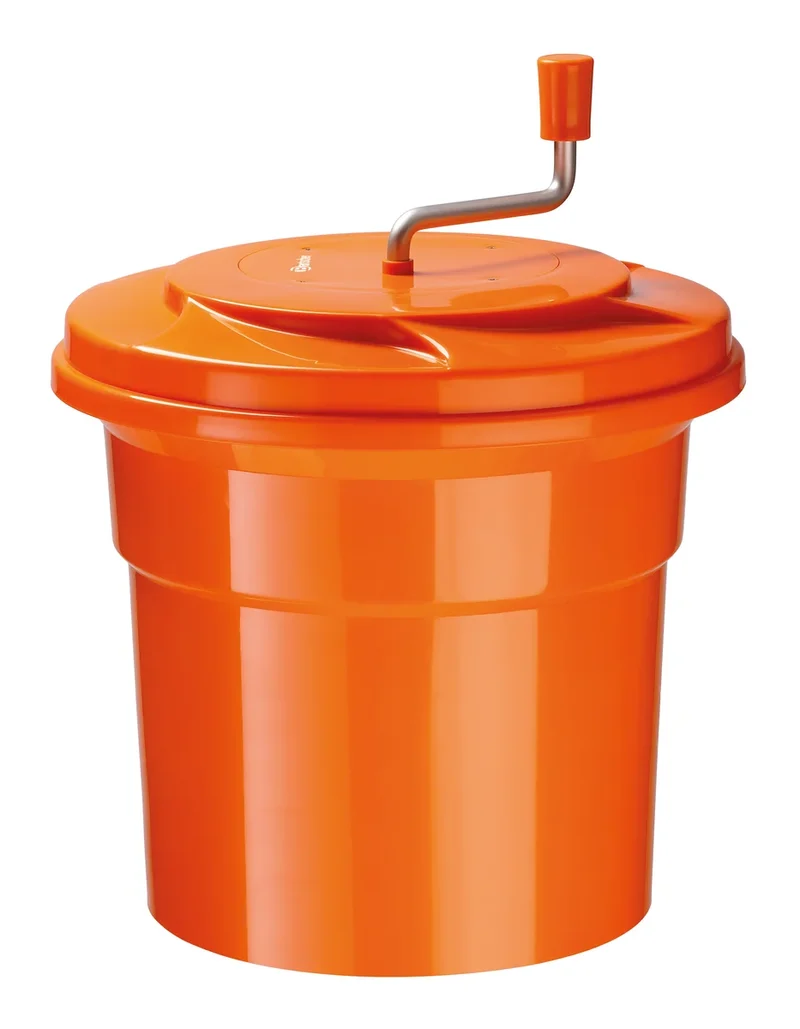 Essoreuse à salade Bartscher orange avec tuyau d’évacuation d’eau, 25 Litres