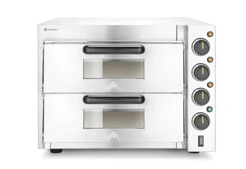Hendi Four à pizza double étage 3000W, Argent, 230V/3000W, 585x625x(H)439mm