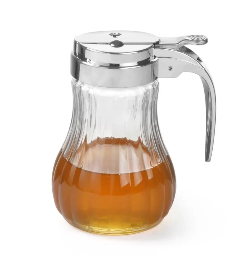 Distributeur de miel verre / acier inoxydable 80x115 mm